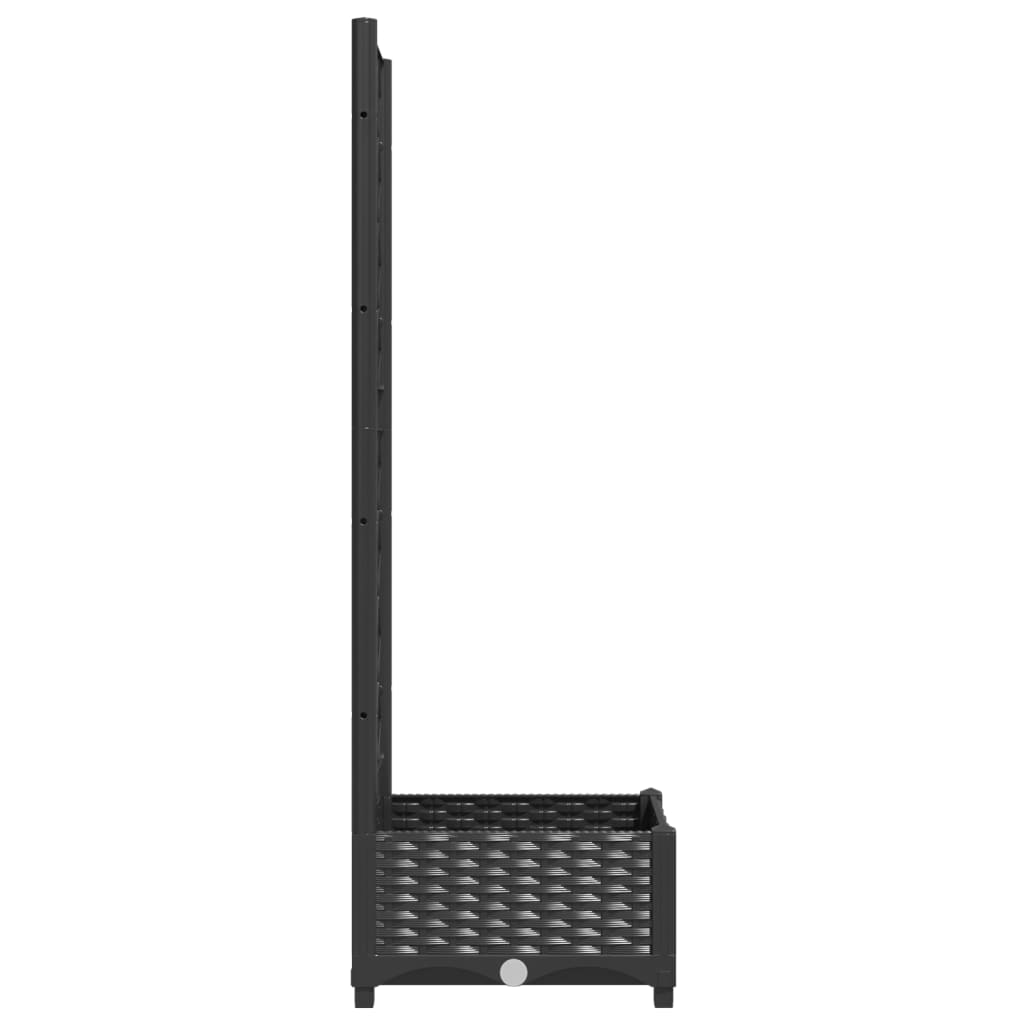Plantenbak Met Latwerk 40X40X121,5 Cm Polypropeen Zwart