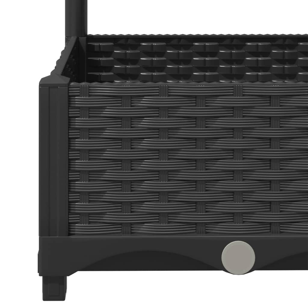 Plantenbak Met Latwerk 40X40X121,5 Cm Polypropeen Zwart
