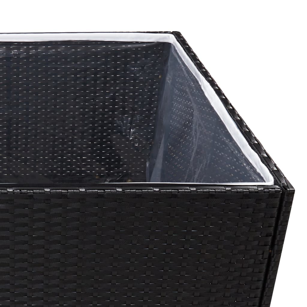 Plantenbak 80X80X80 Cm Poly Rattan Zwart