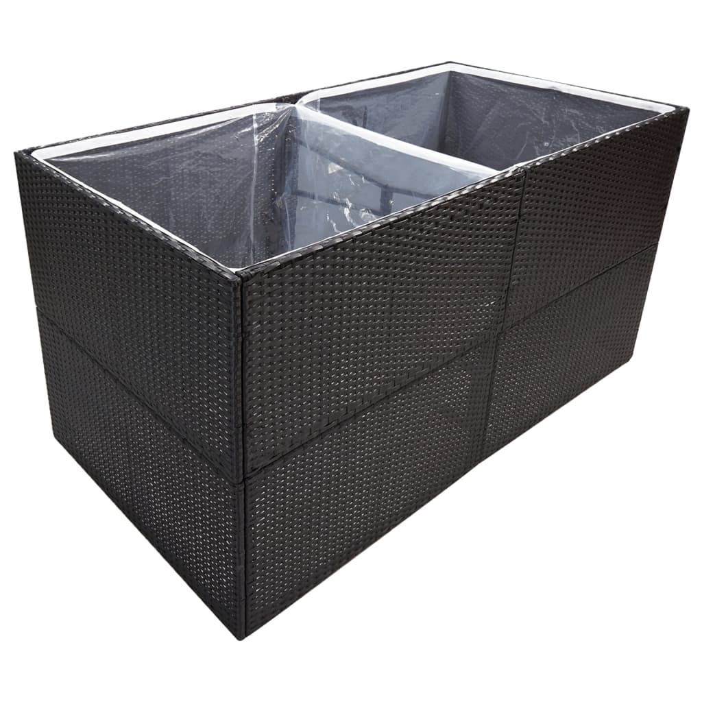 Plantenbak 157X80X80 Cm Poly Rattan Zwart