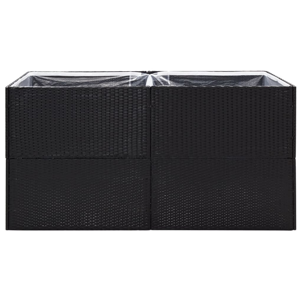 Plantenbak 157X80X80 Cm Poly Rattan Zwart