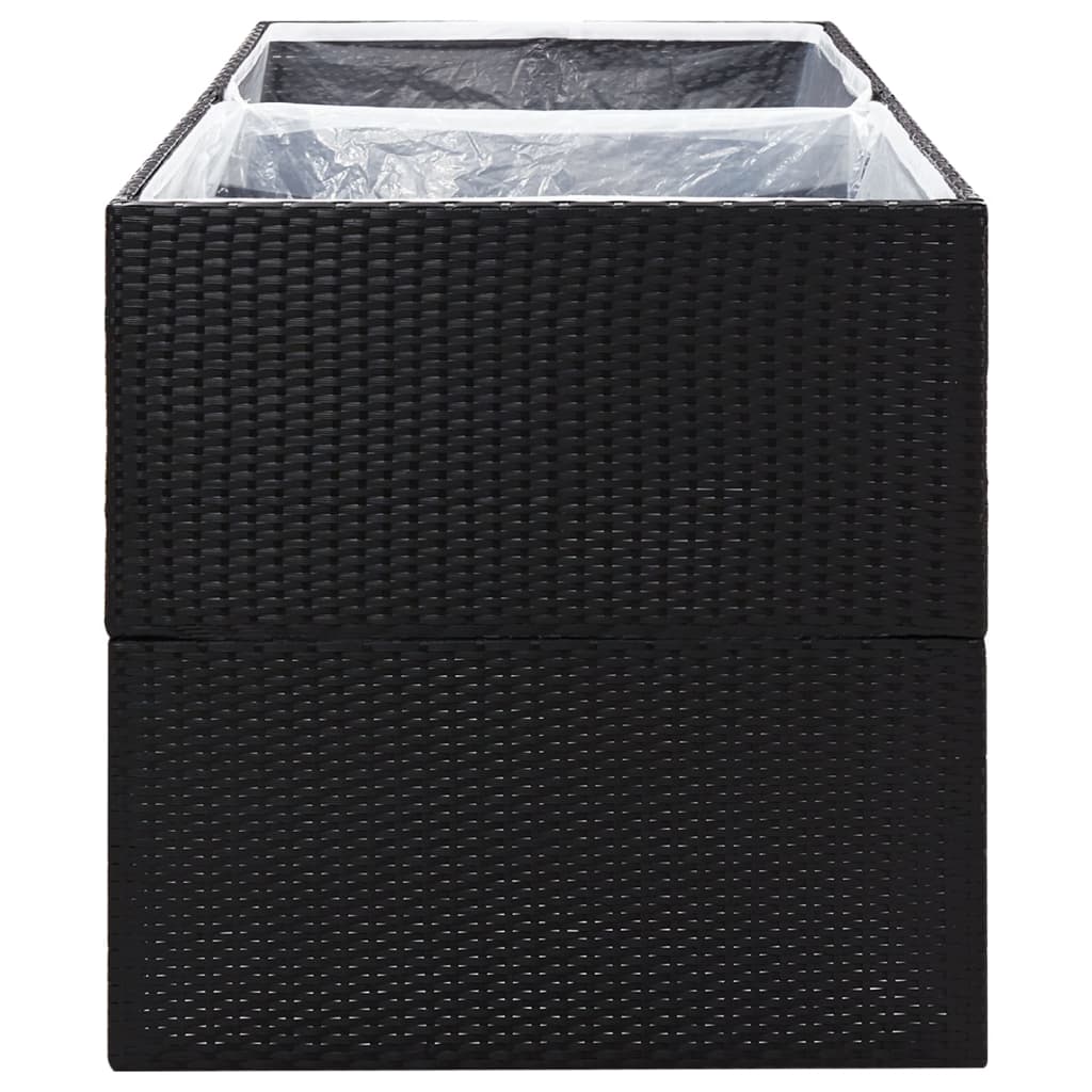 Plantenbak 157X80X80 Cm Poly Rattan Zwart
