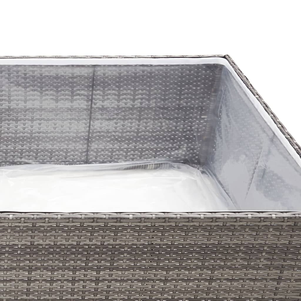 Plantenbak 80X80X40 Cm Poly Rattan Grijs