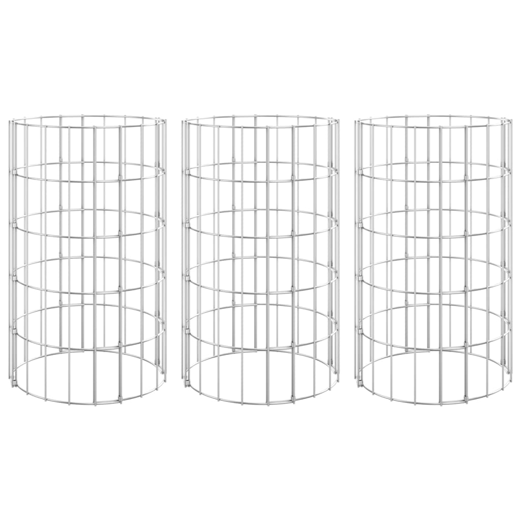 Gabion Plantenbakken 3 St Rond Verhoogd Ø30X50 Cm Staal