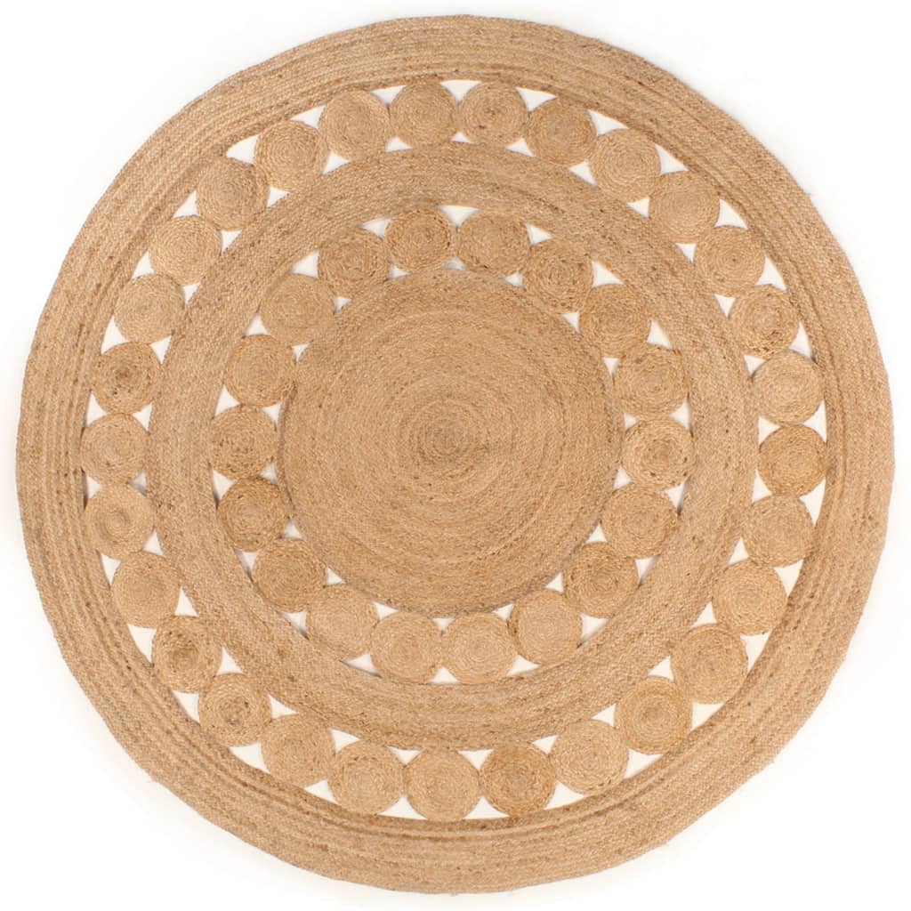 Tapijt Met Ontwerp Rond 180 Cm Gevlochten Jute