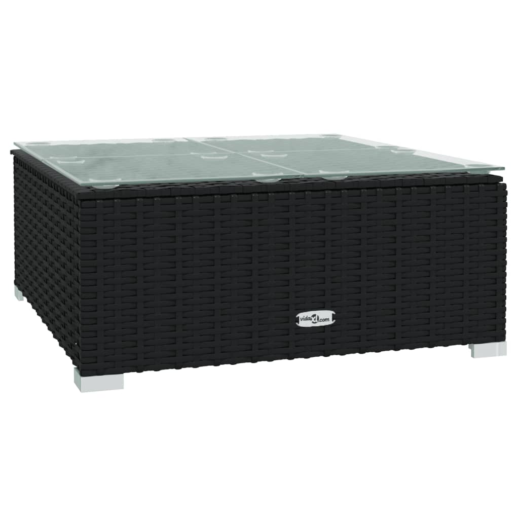 6-Delige Loungeset Met Kussens Poly Rattan Zwart