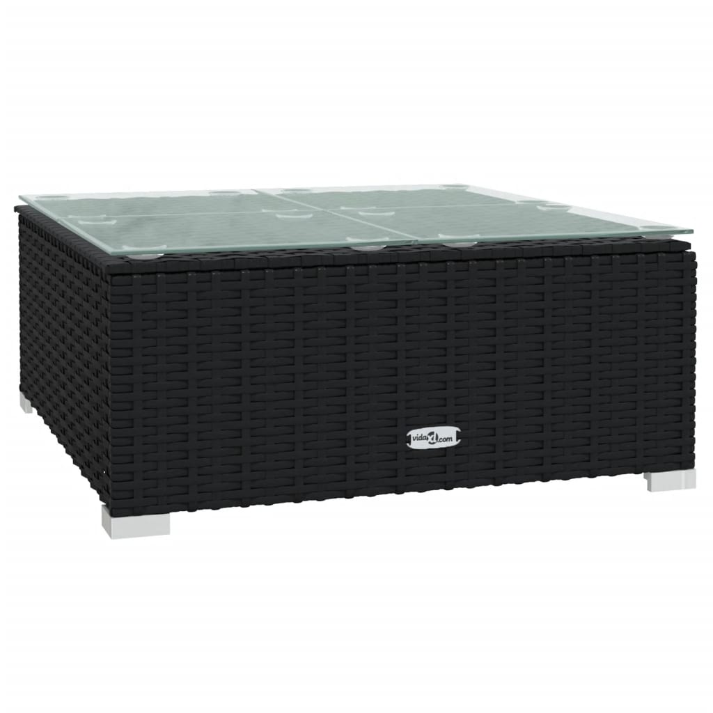 8-Delige Loungeset Met Kussens Poly Rattan Zwart
