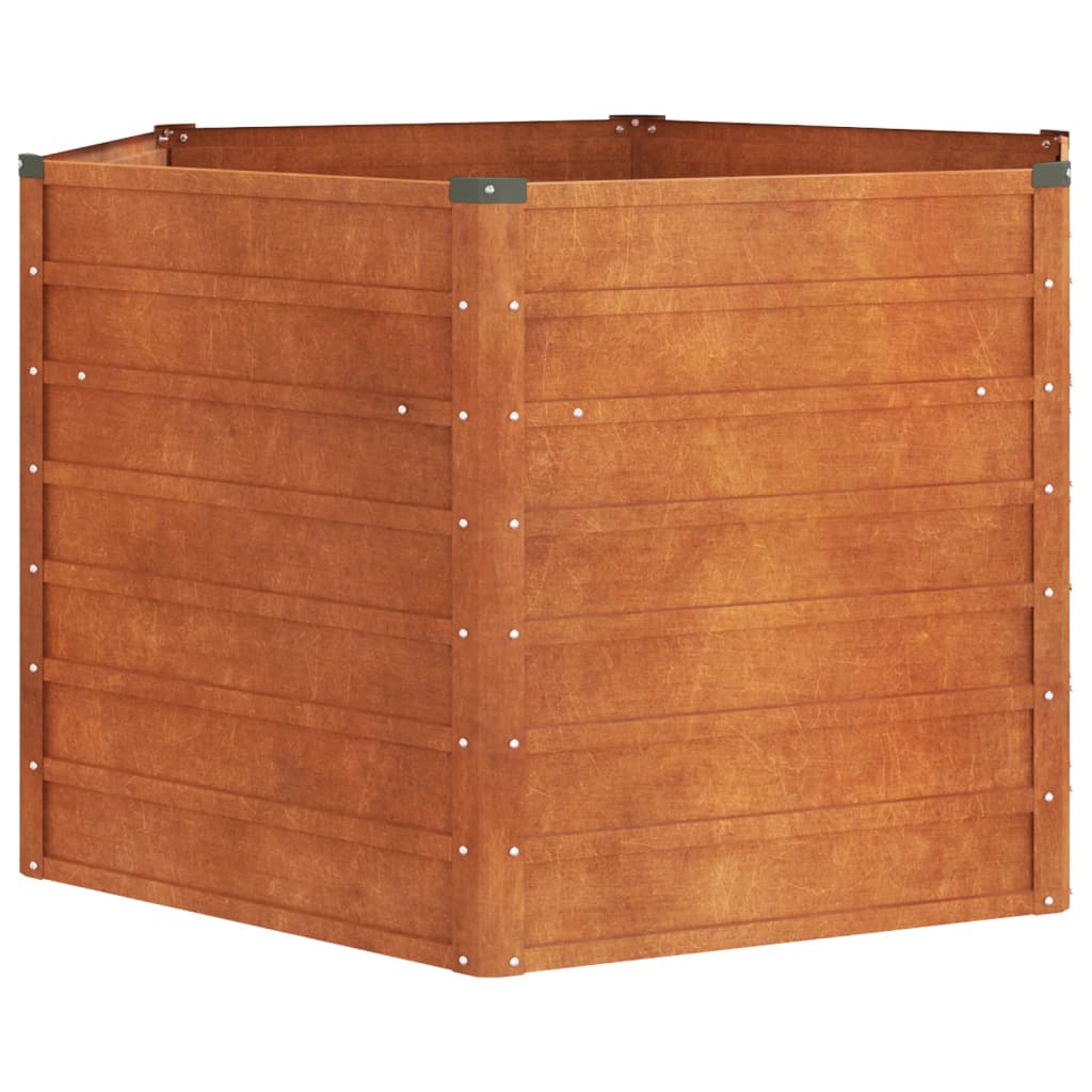Plantenbak 129X129X77 Cm Cortenstaal Grijs