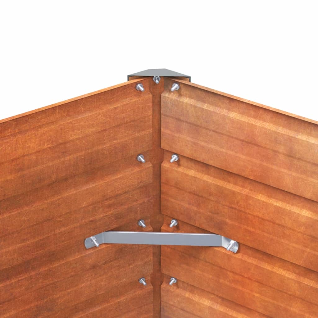 Plantenbak 129X129X77 Cm Cortenstaal Grijs
