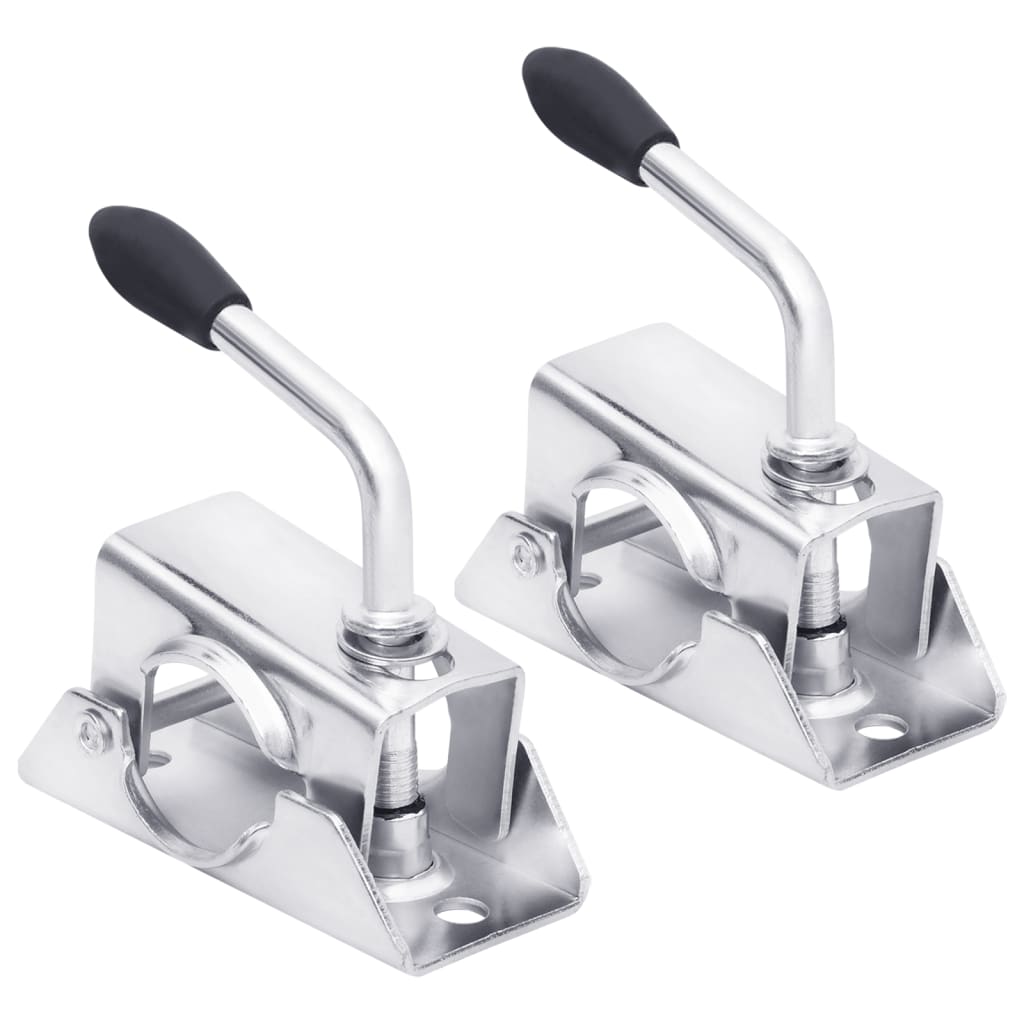 Stützradklemmen 2 St 13,5 x 6,5 x 14 cm aus verzinktem Stahl