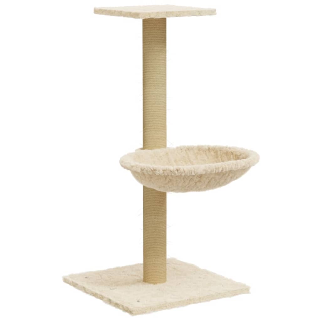 Kattenmeubel Met Sisal Krabpaal 74 Cm Crèmekleurig