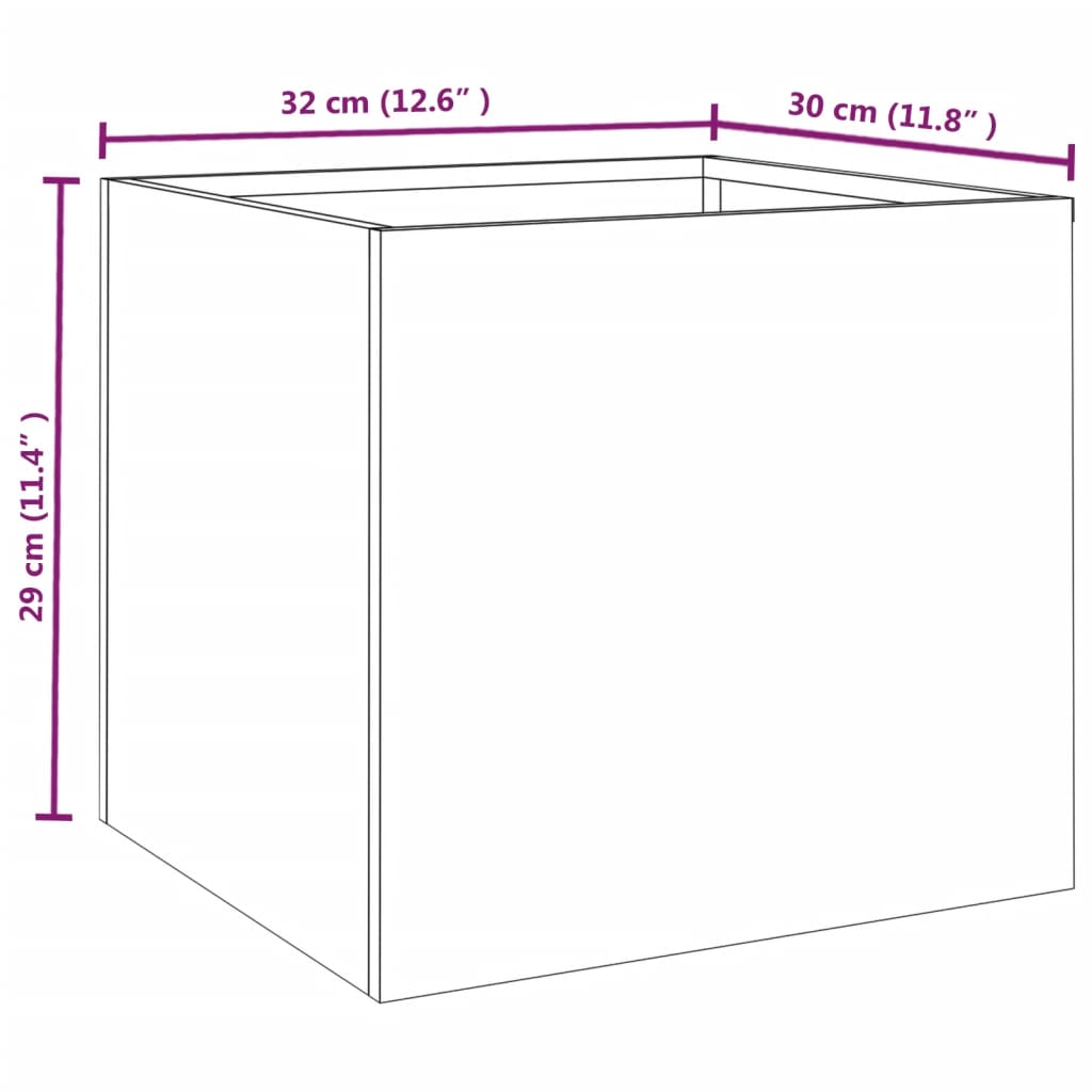 Plantenbakken 2 St 32X30X29 Cm Cortenstaal Grijs