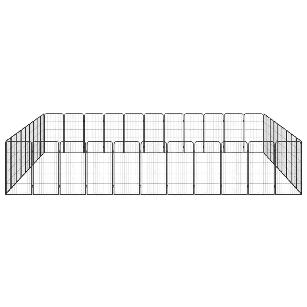 Hundehütte 40 Paneele 50 x 100 cm pulverbeschichteter Stahl schwarz