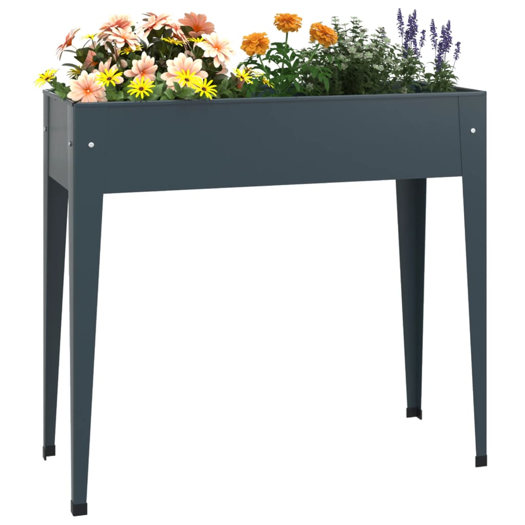 Plantenbak 100,5X40,5X90 Cm Gegalvaniseerd Staal Grijs