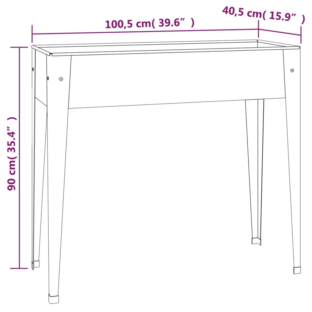 Plantenbak 100,5X40,5X90 Cm Gegalvaniseerd Staal Grijs