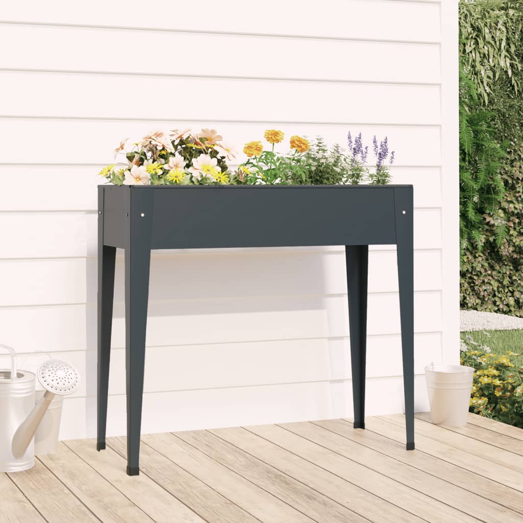 Plantenbak 100,5X40,5X90 Cm Gegalvaniseerd Staal Grijs