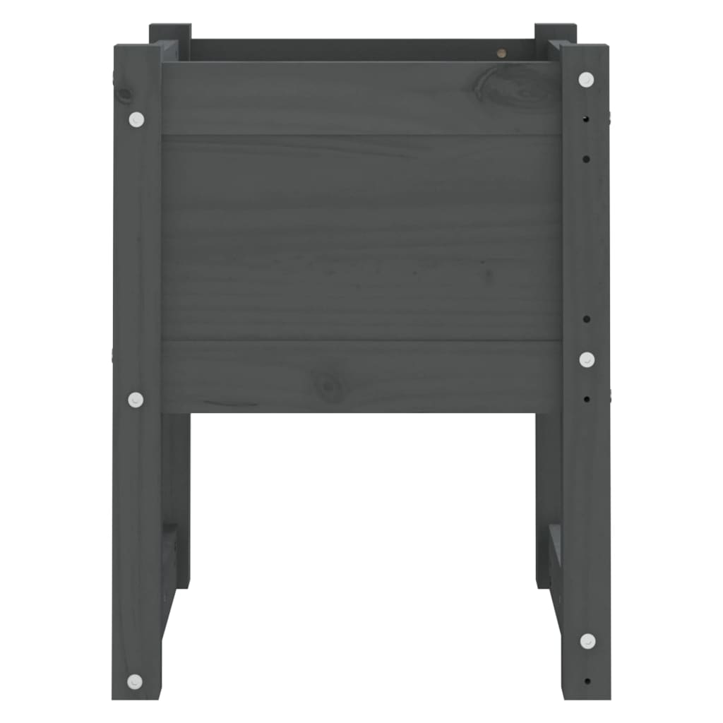 Plantenbakken 2 St 40X40X52,5 Cm Massief Grenenhout Grijs