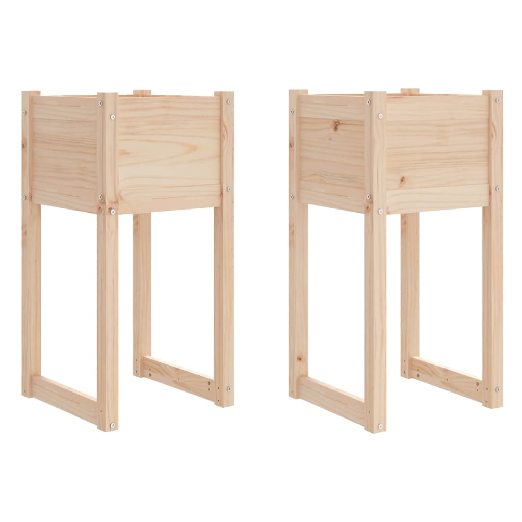 Plantenbakken 2 St 40X40X81 Cm Massief Grenenhout
