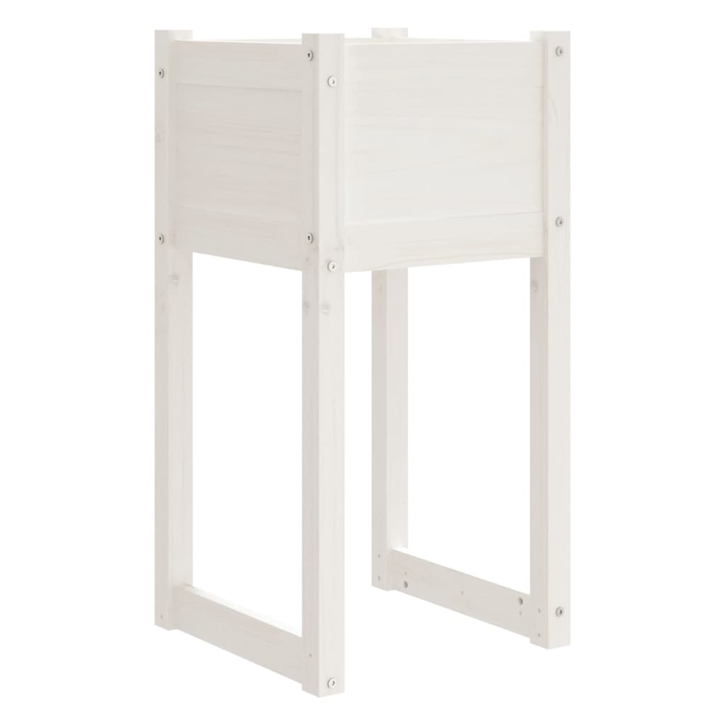 Plantenbak 40X40X81 Cm Massief Grenenhout Wit