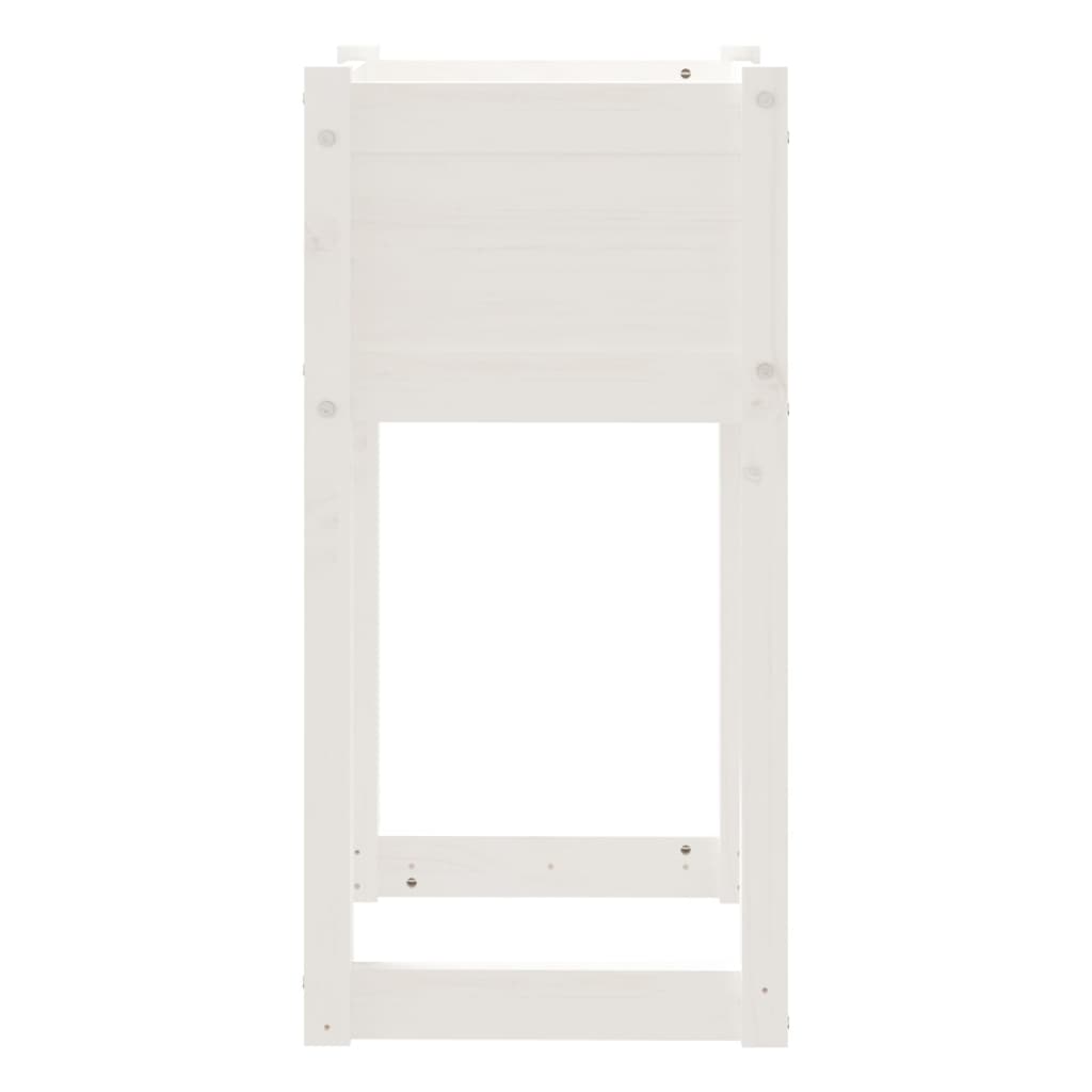 Plantenbak 40X40X81 Cm Massief Grenenhout Wit