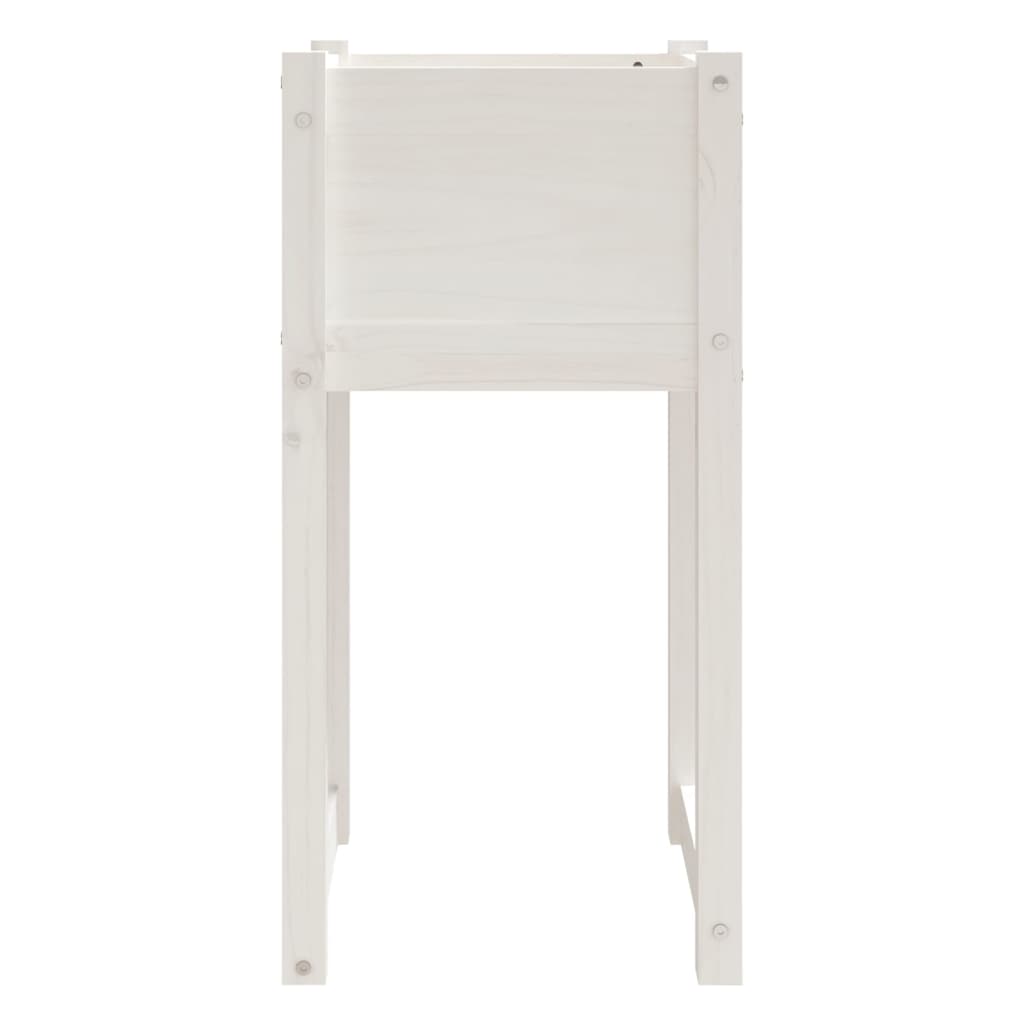 Plantenbakken 2 St 40X40X81 Cm Massief Grenenhout Wit