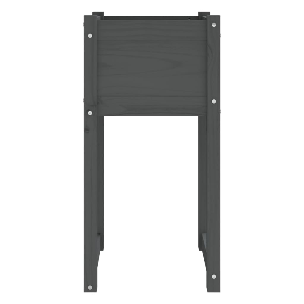 Plantenbak 40X40X81 Cm Massief Grenenhout Grijs