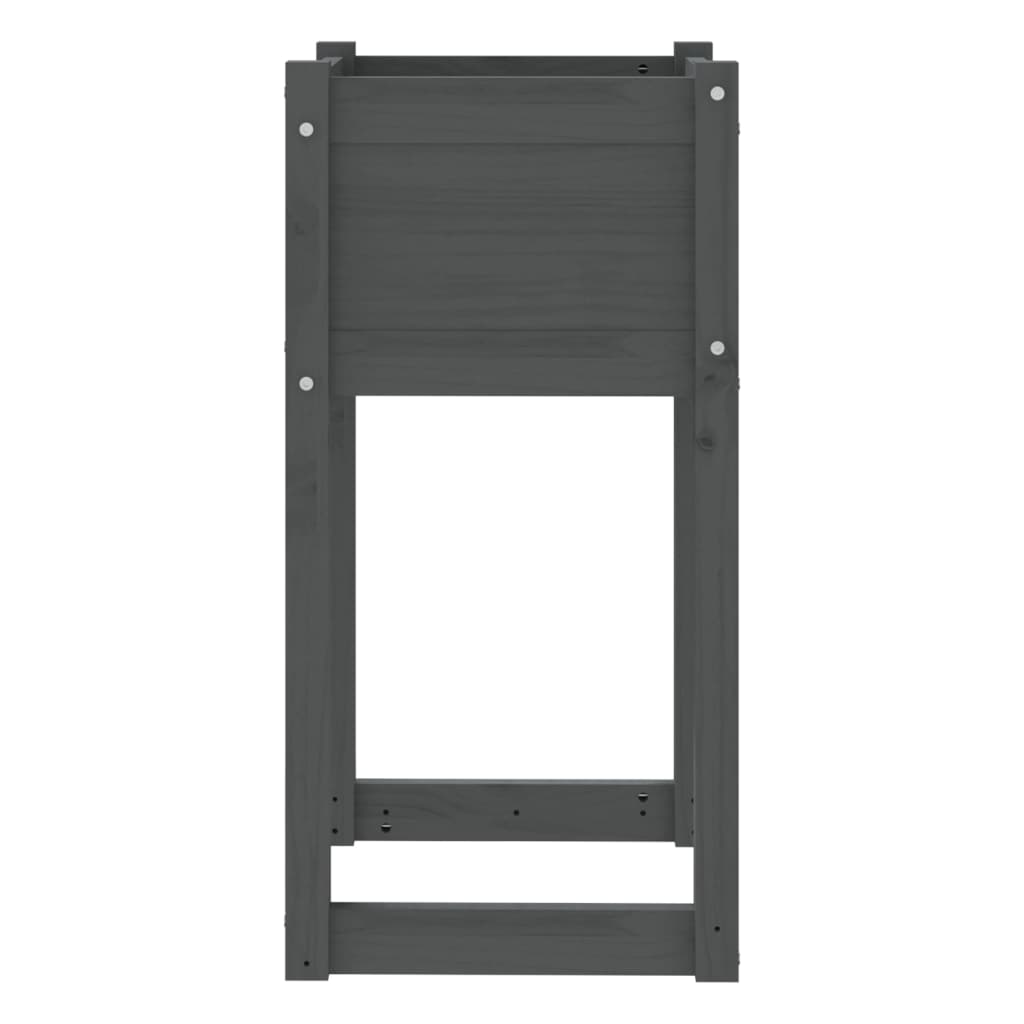 Plantenbakken 2 St 40X40X81 Cm Massief Grenenhout Grijs