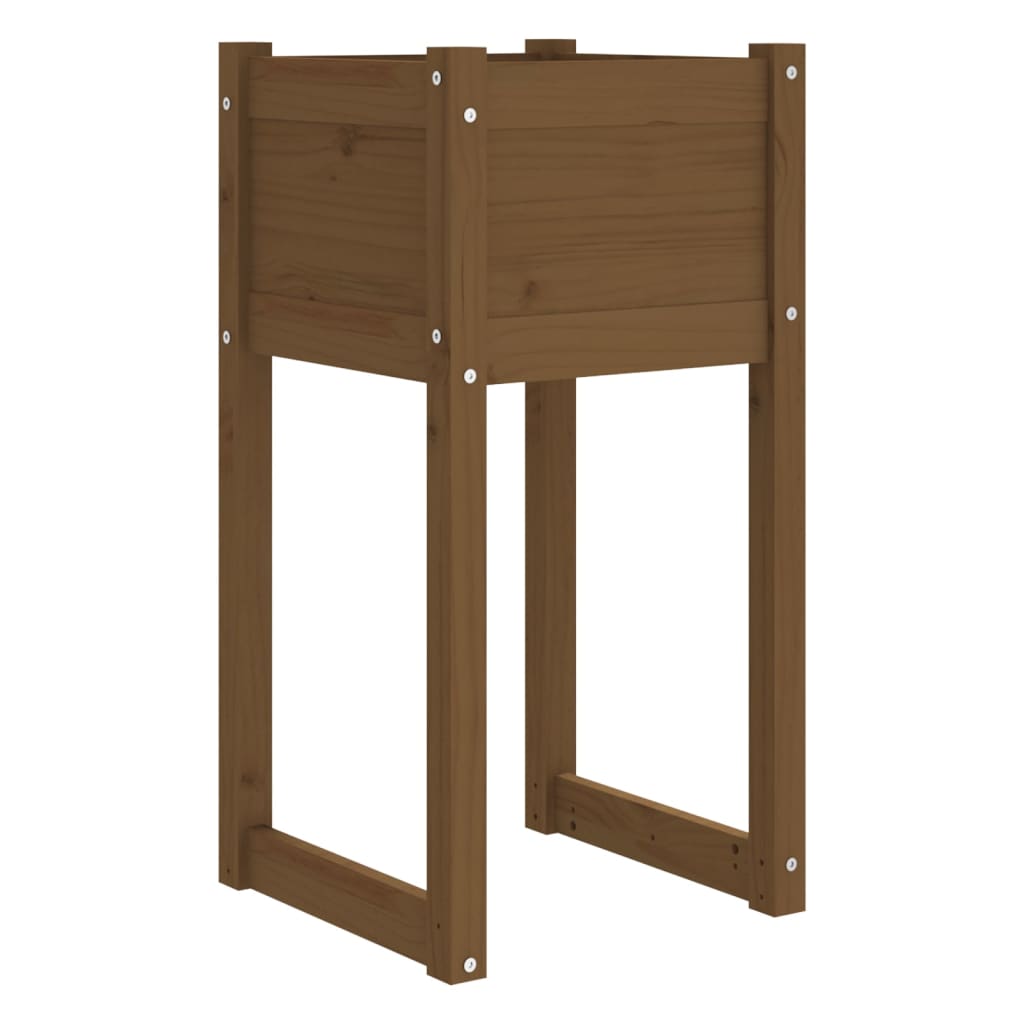 Plantenbakken 2 St 40X40X81 Cm Massief Grenenhout Honingbruin
