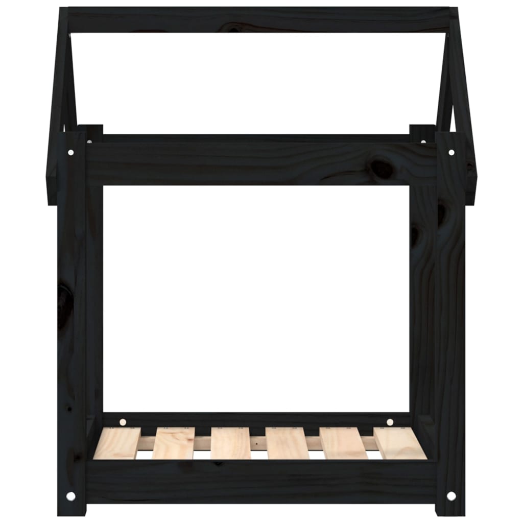 Hondenmand 61X50X70 Cm Massief Grenenhout Zwart