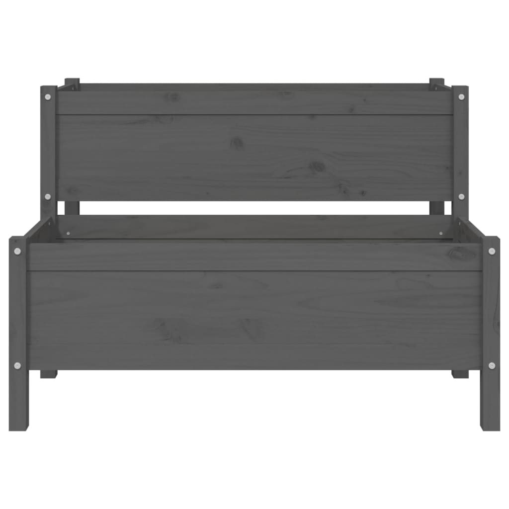 Plantenbak 110X84X75 Cm Massief Grenenhout Grijs