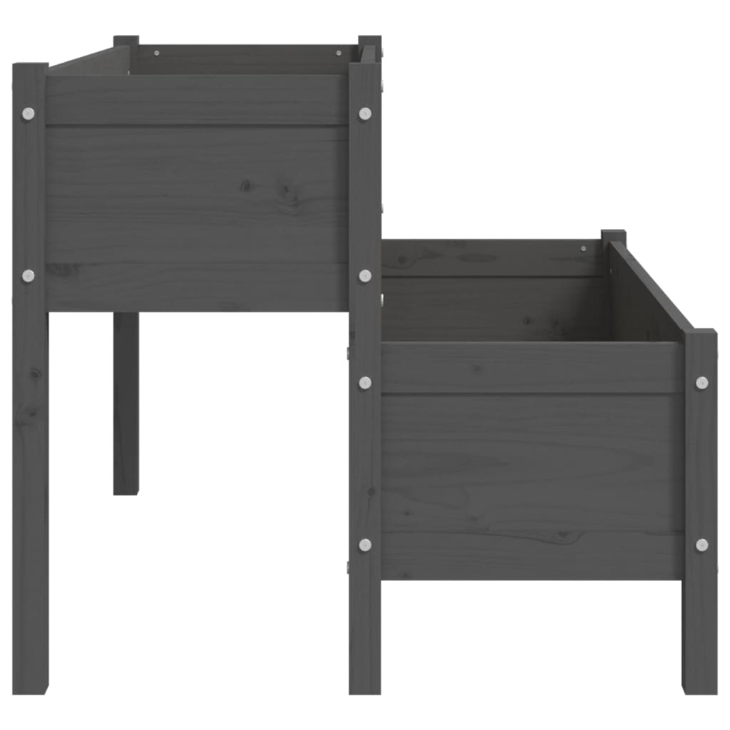 Plantenbak 110X84X75 Cm Massief Grenenhout Grijs
