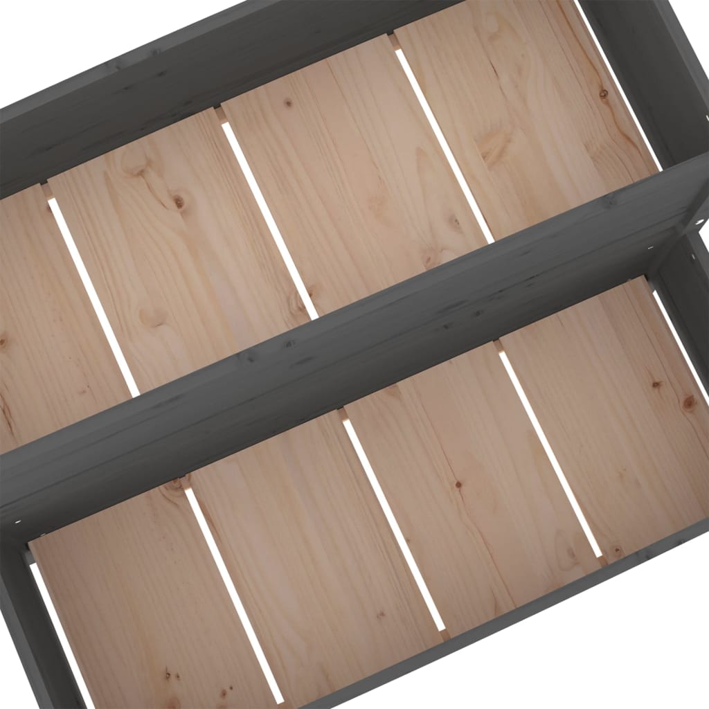 Plantenbak 110X84X75 Cm Massief Grenenhout Grijs