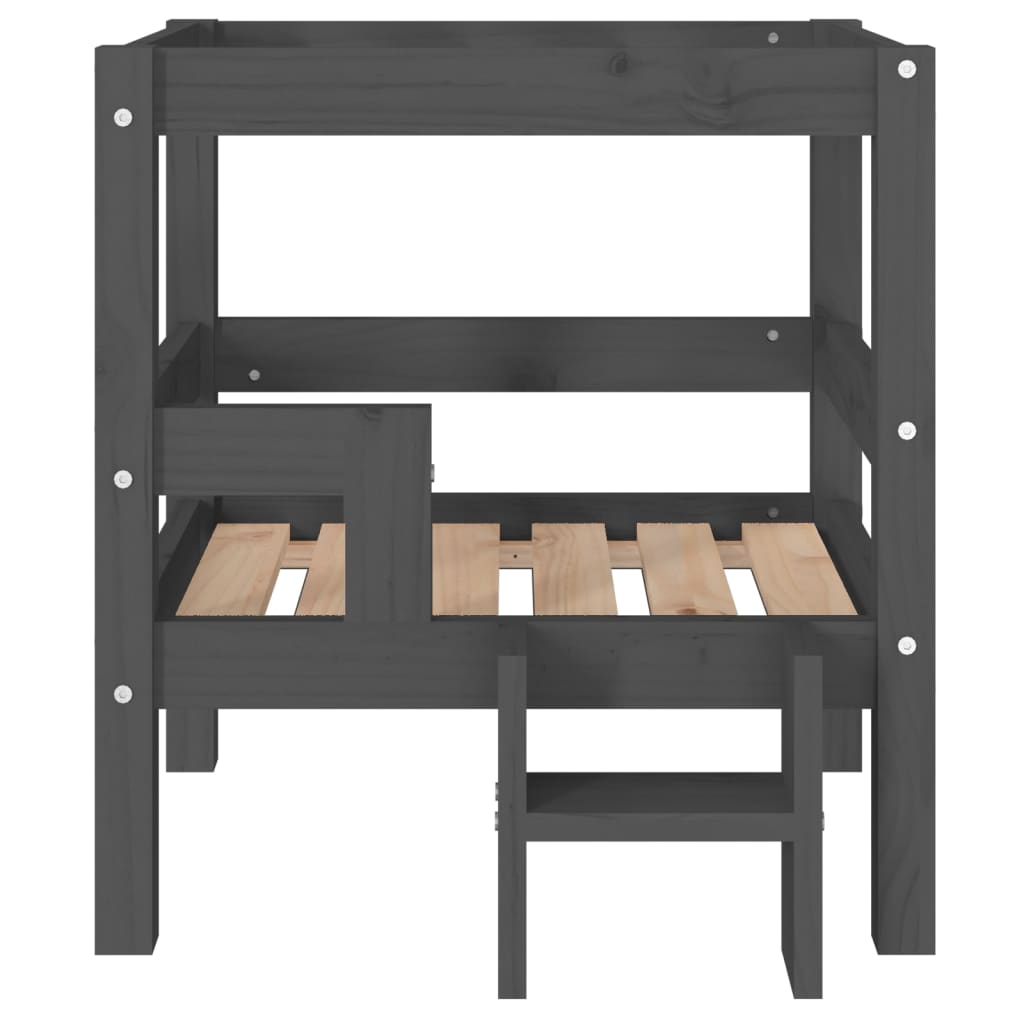 Hondenmand 55,5X53,5X60 Cm Massief Grenenhout Grijs