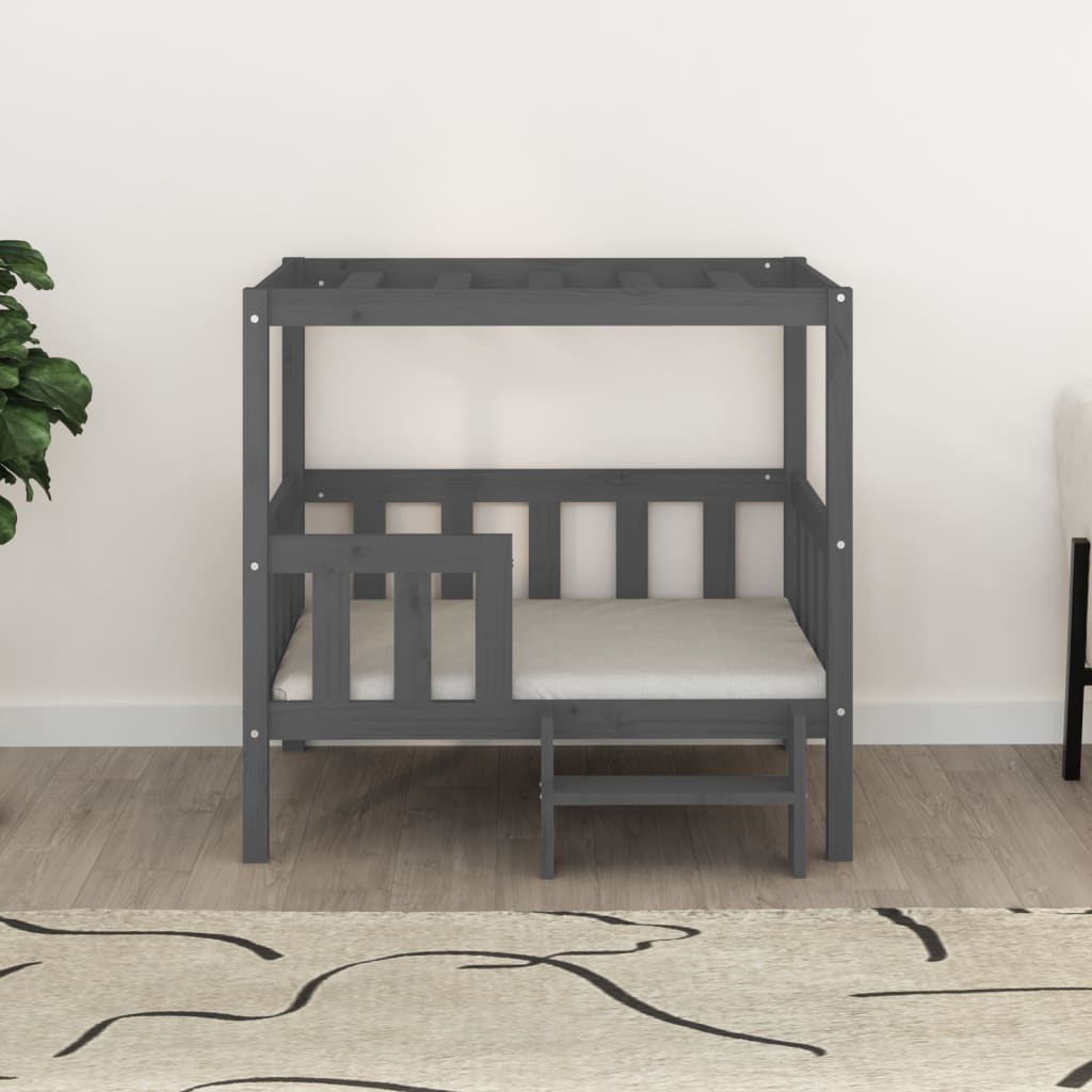 Hondenmand 95,5X73,5X90 Cm Massief Grenenhout Grijs