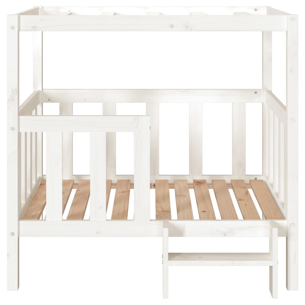 Hundebett 105,5 x 83,5 x 100 cm, massives Kiefernholz, weiß