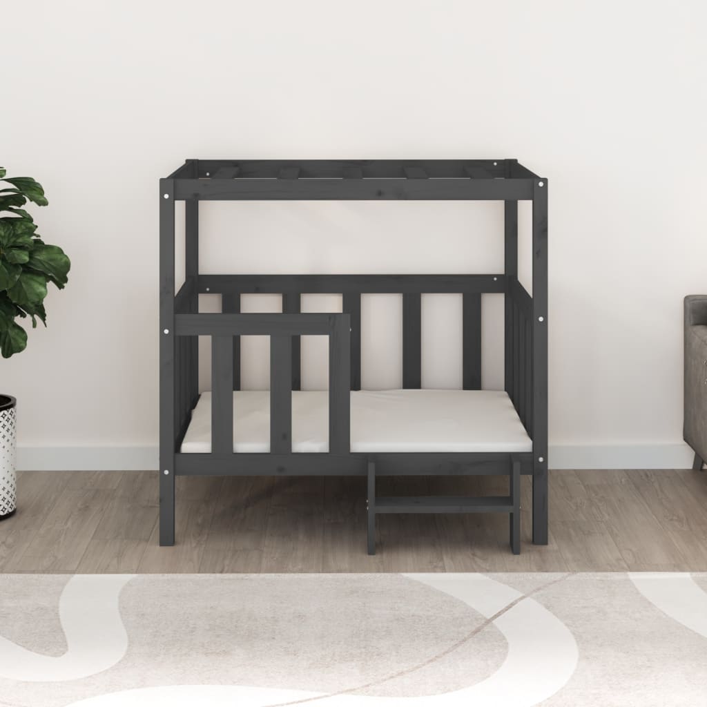 Hondenmand 105,5 X 83,5 X 100 Cm Massief Grenenhout Grijs