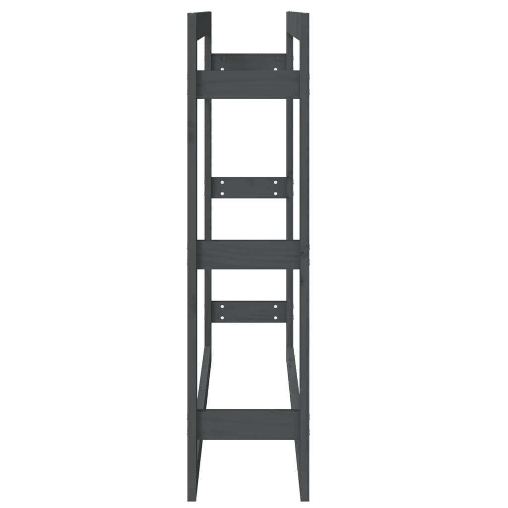 Haardhoutrek 100X25X100 Cm Massief Grenenhout Grijs