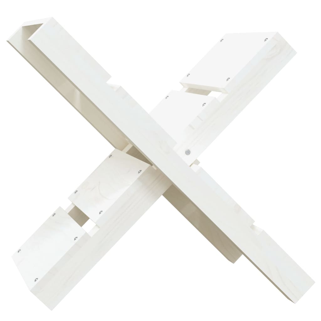 Houtblokhouder 47X39,5X48 Cm Massief Grenenhout Wit