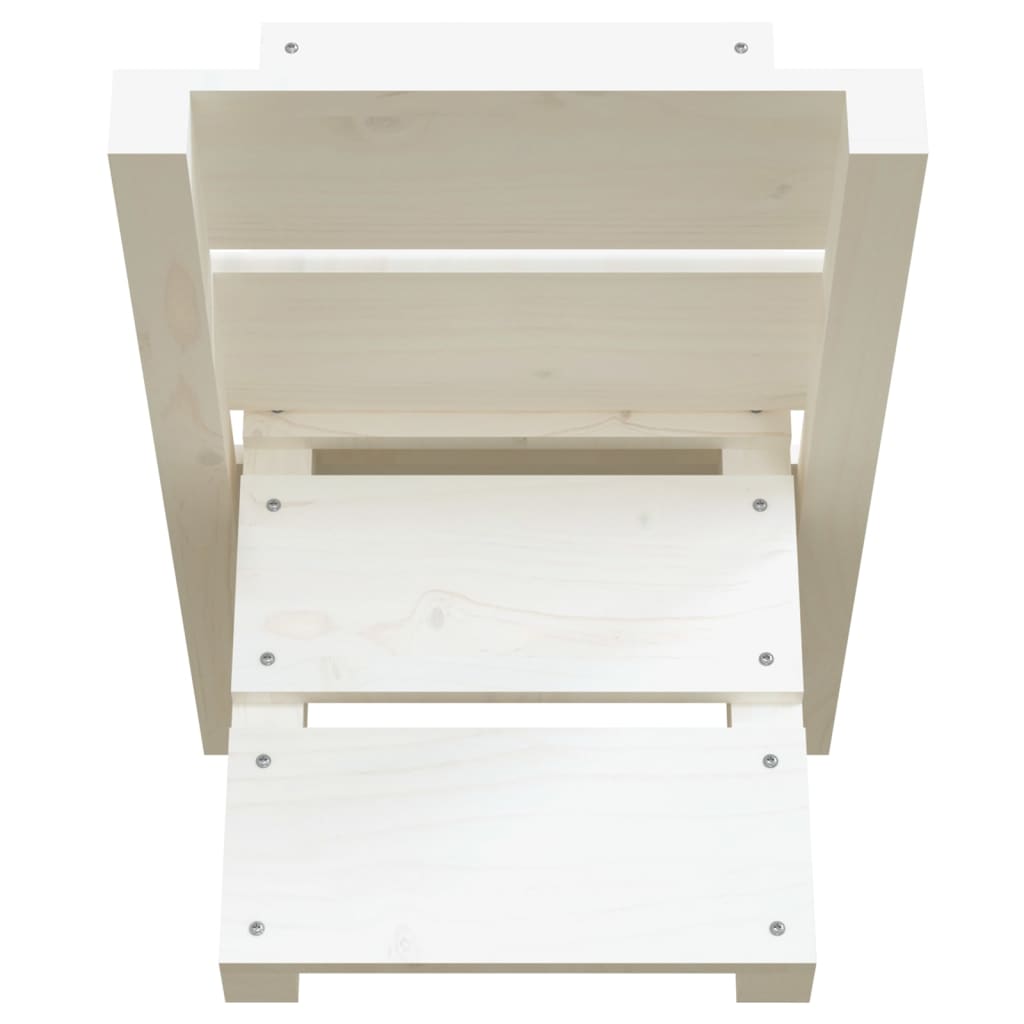 Houtblokhouder 47X39,5X48 Cm Massief Grenenhout Wit