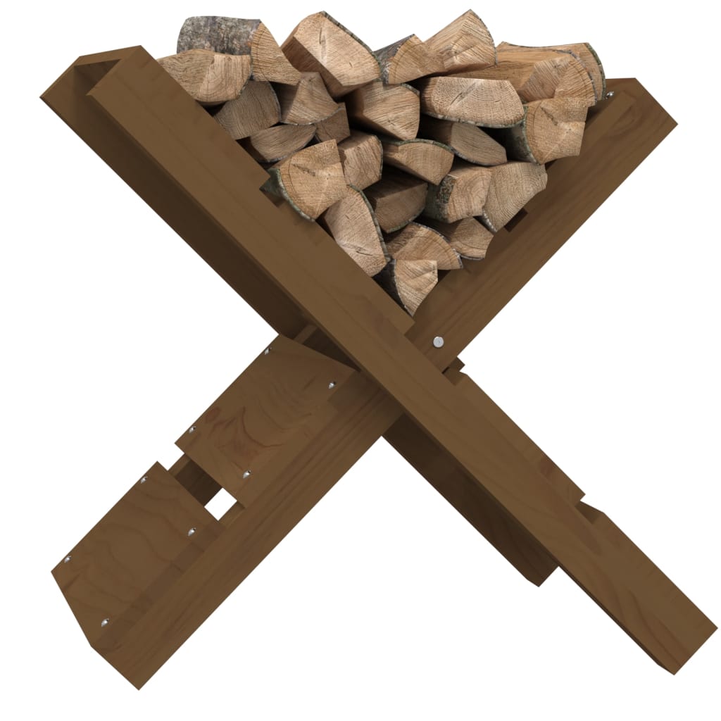 Houtblokhouder 47X39,5X48 Cm Massief Grenenhout Honingbruin