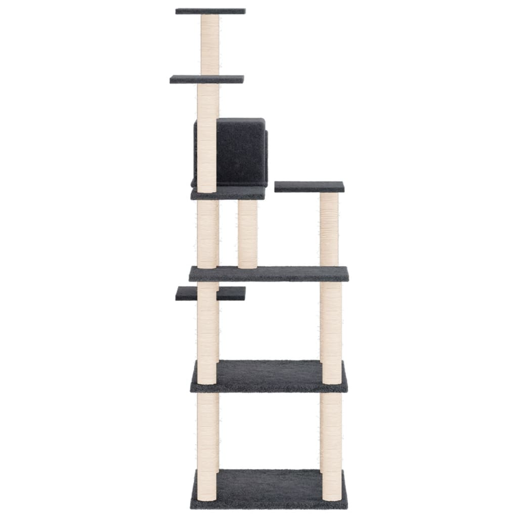 Kattenmeubel Met Sisal Krabpalen 153 Cm Donkergrijs