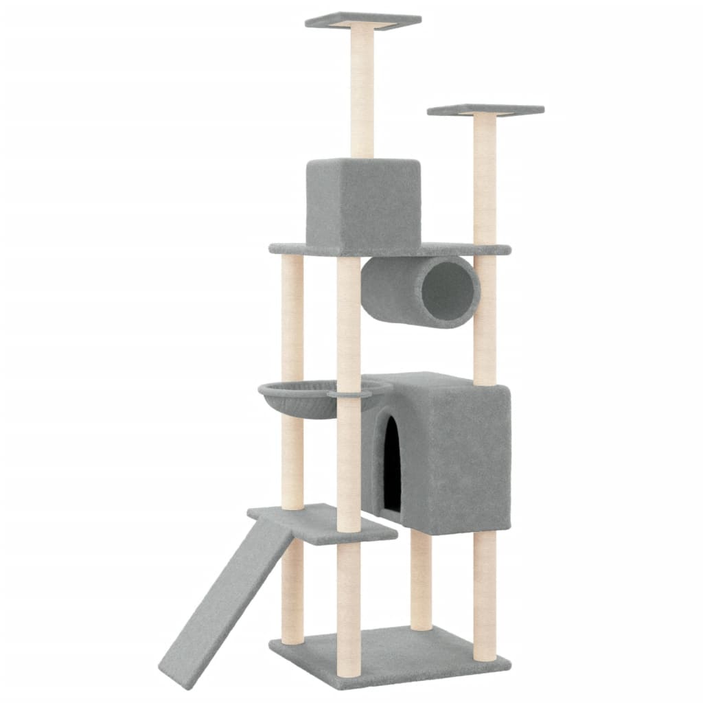 Kattenmeubel Met Sisal Krabpalen 168 Cm Lichtgrijs