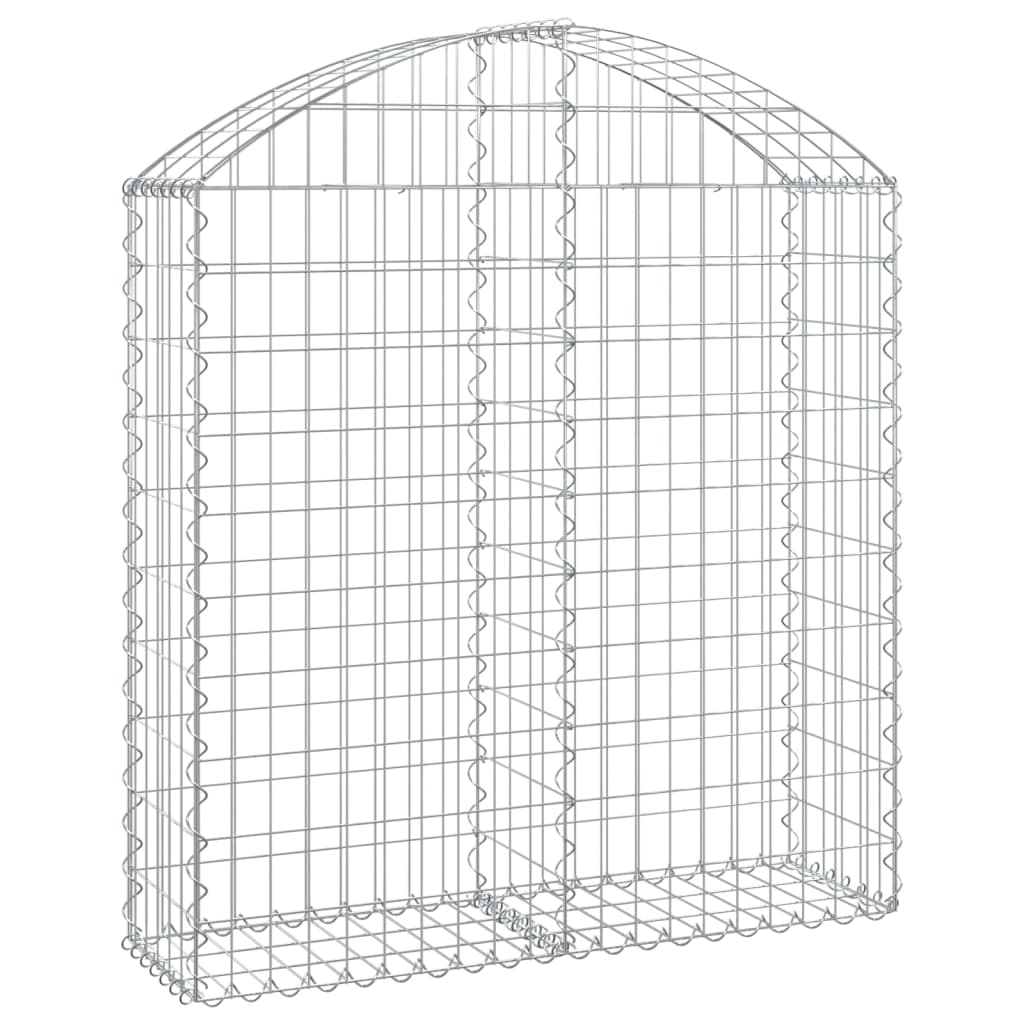 Gewölbte Gabione 100 x 30 x 100/120 cm aus verzinktem Eisen