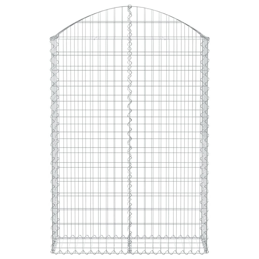 Gewölbte Gabione 100 x 30 x 140/160 cm aus verzinktem Eisen