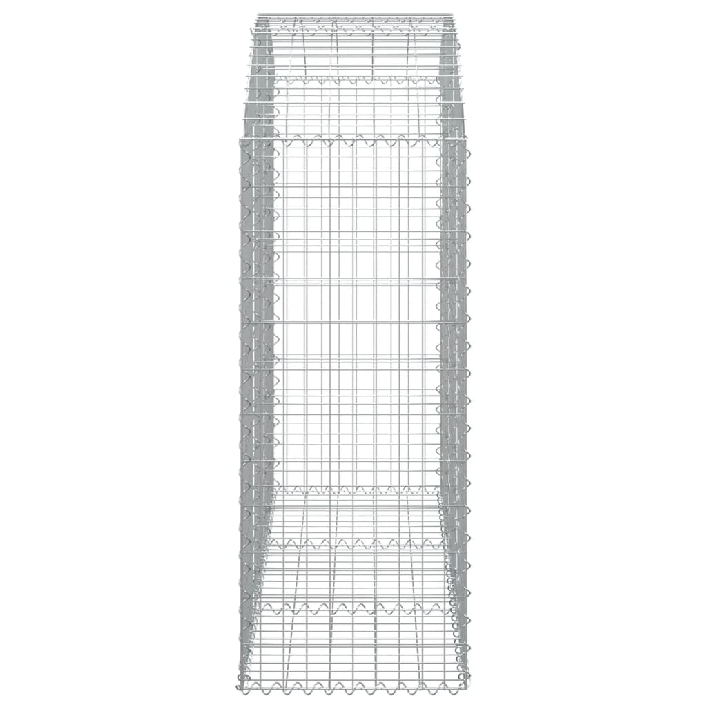 Gewölbte Gabione 150 x 50 x 120/140 cm aus verzinktem Eisen