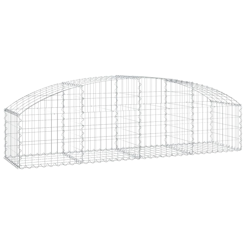 Gewölbte Gabione 200 x 50 x 40/60 cm aus verzinktem Eisen