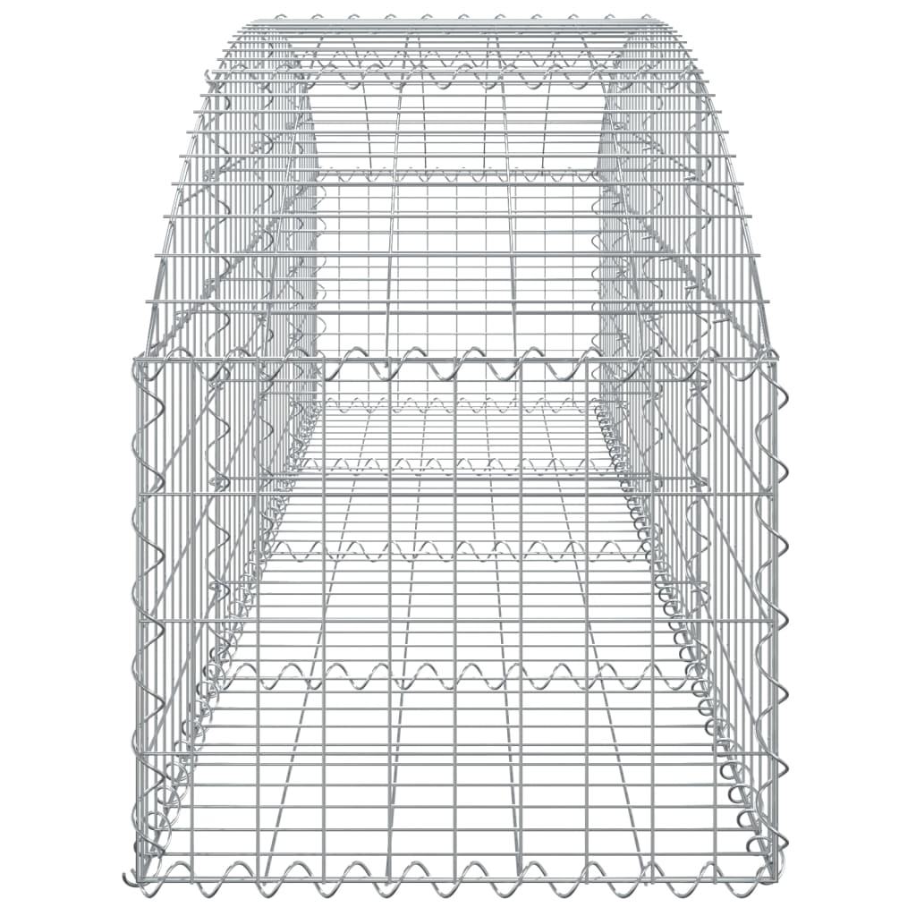 Gewölbte Gabione 200 x 50 x 40/60 cm aus verzinktem Eisen