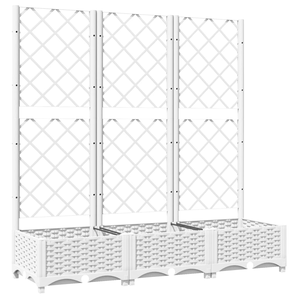 Plantenbak Met Latwerk 120X40X121,5 Cm Polypropeen Wit