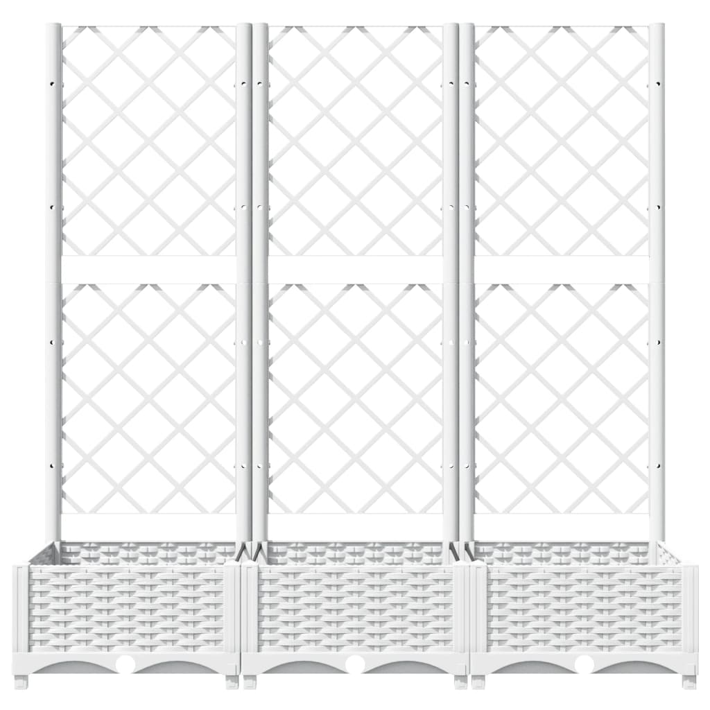 Plantenbak Met Latwerk 120X40X121,5 Cm Polypropeen Wit