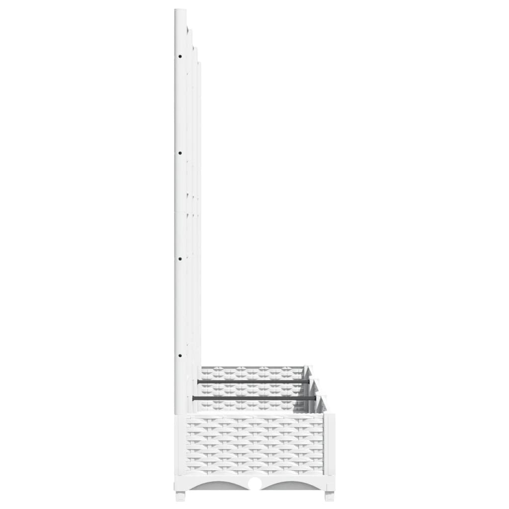 Plantenbak Met Latwerk 120X40X121,5 Cm Polypropeen Wit